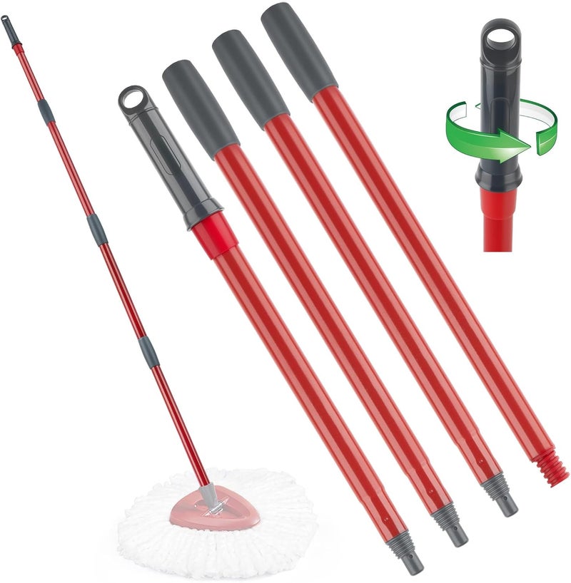 MXZONE Spin Mop Handle Replacement Compatible with O Cedar Spin Mop and Bucket, 4-Section 29" to 56" Rotatable Mop Replace Handle, Mop Stick for Floor Cleaning (Mop Head & Base not Include) - Image 1